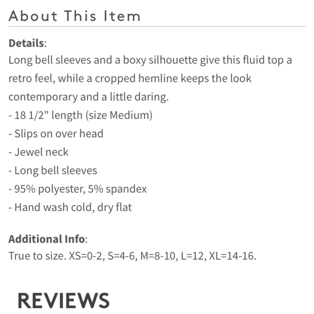 NWT Leith bell sleeve crop top in xs - Image 8