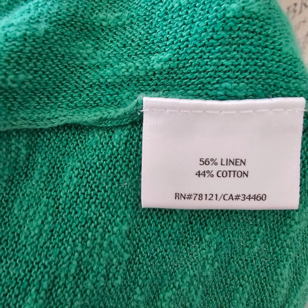 Eileen Fisher Green Linen Blend Long Cardigan Kimono Shrug above elbow S - Image 5