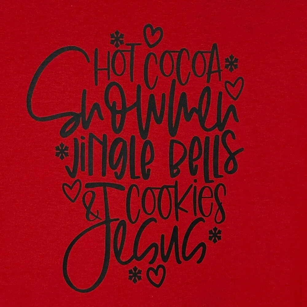 Christmas Holiday Womens Medium Red T-Shirt Crew Neck Short Sleeve Stretch - Image 2