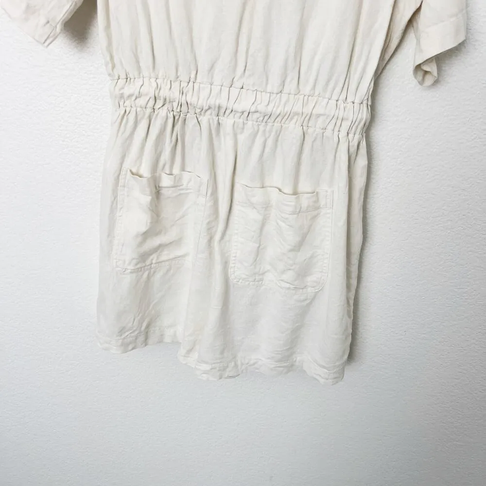 [Universal Thread] Cream Short Sleeve Boilersuit Tie Waist Romper Size Medium M - Image 6