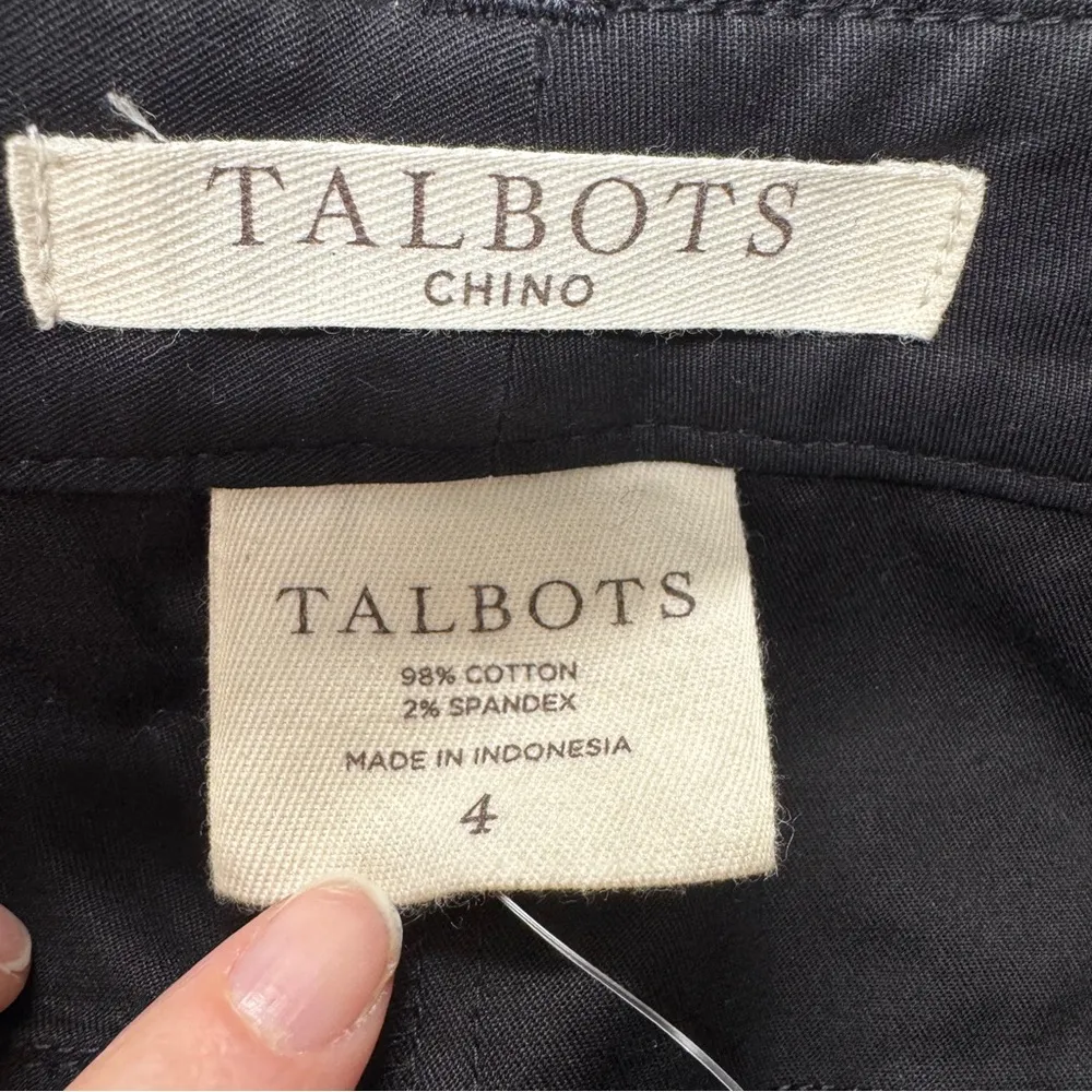 Talbots Black Chino Wide Leg Trouser Dress Pants Womens 4 Career Preppy Academia - Image 9