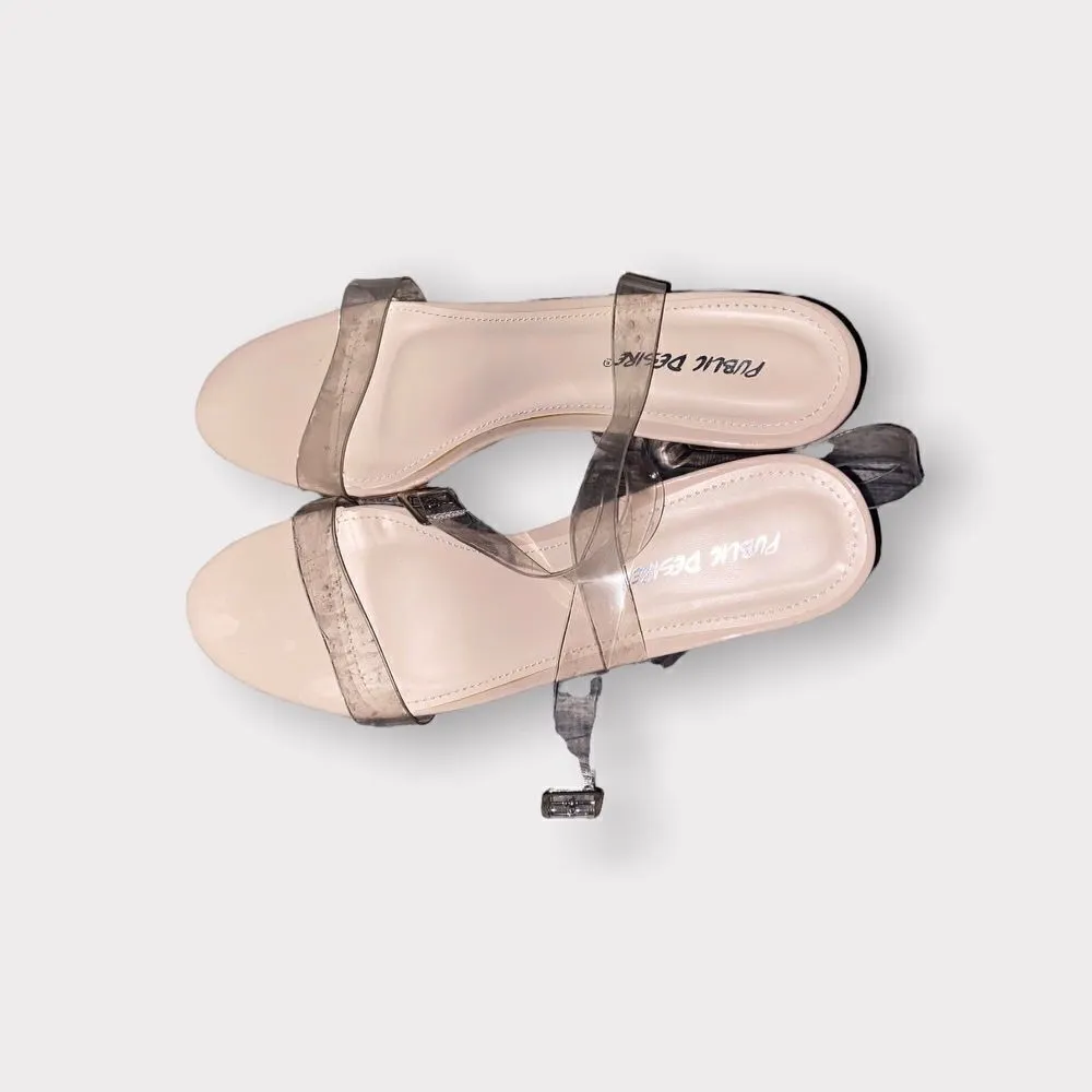 Public Desire Clear Sandals Size 7 - Image 4