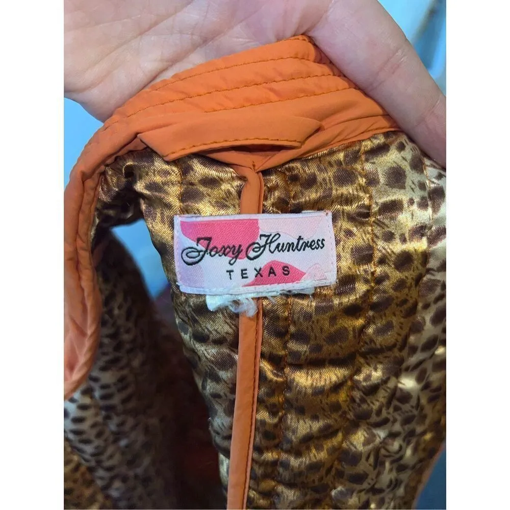 Women’s Orange Quilted Puff Button Vest Orange Size L - Image 8