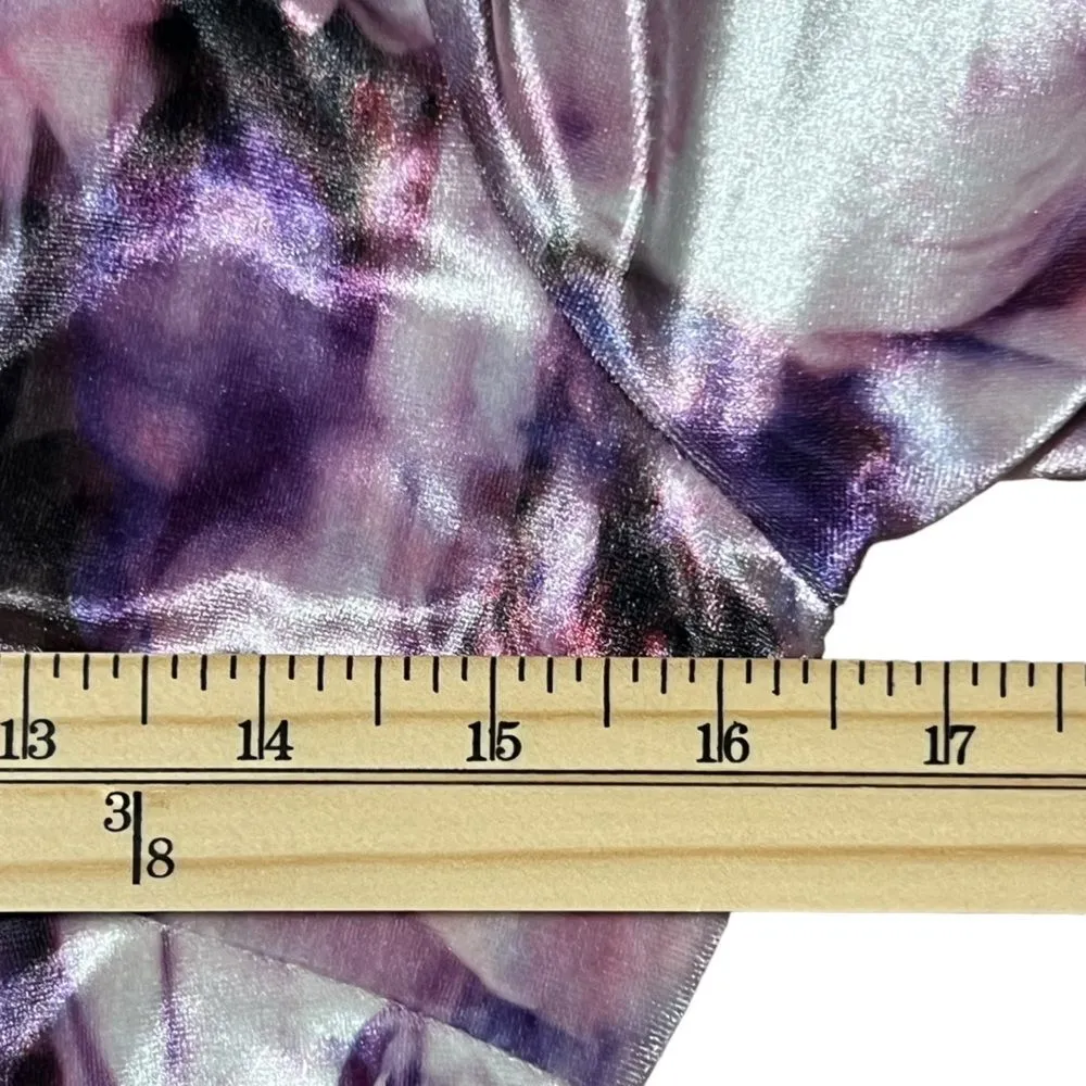 Nanette Lepore Y2K Floral Velvet Dress Sz M Purple Romantic Bloomcore Fairycore - Image 5