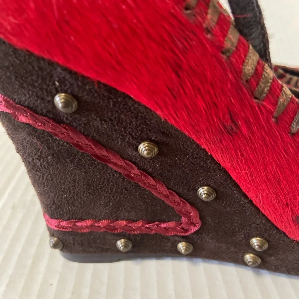 Hype red wedge studded heels women’s size 7 Black - Image 3