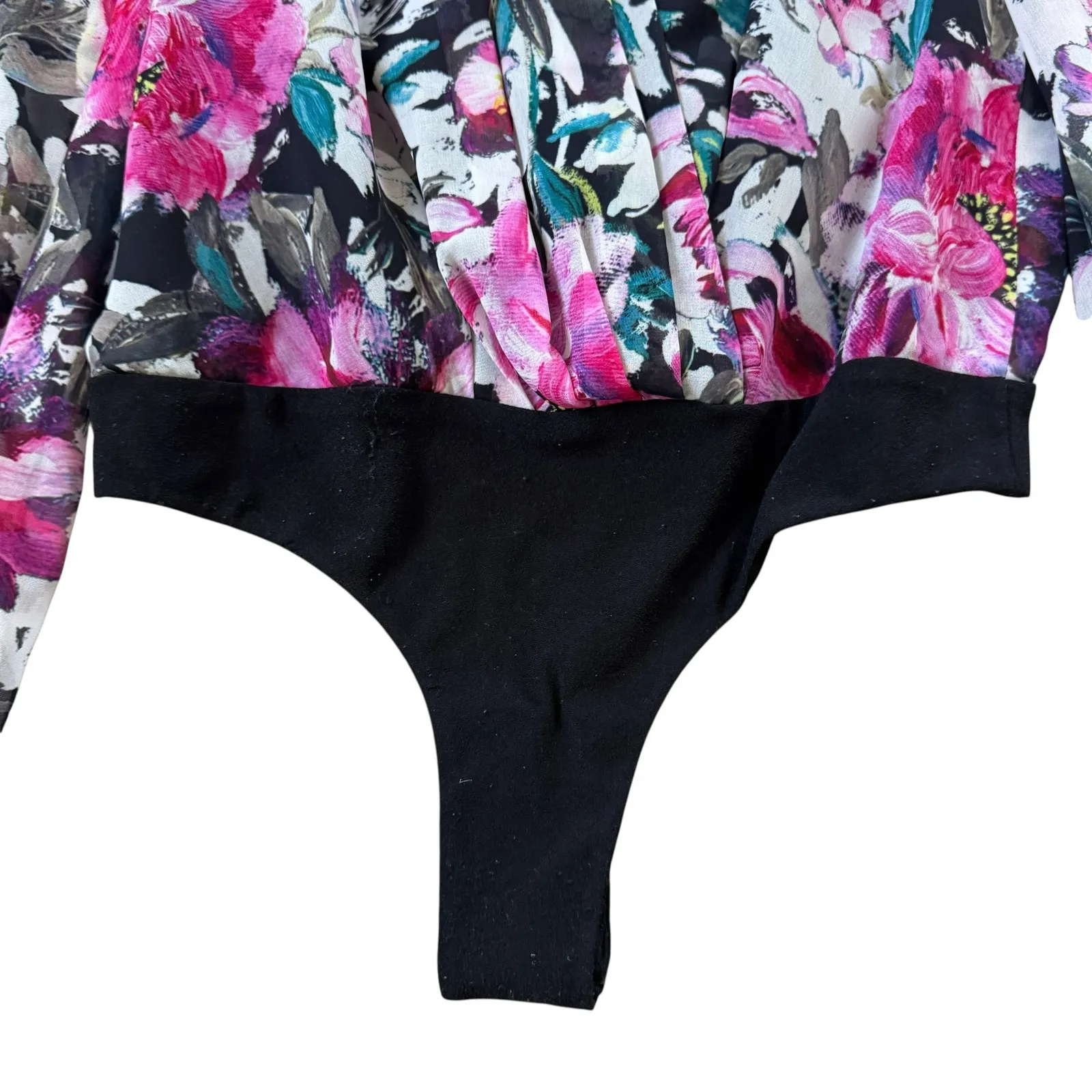 Ronny Kobo Mika Floral Crepe Bodysuit Pink - Image 7