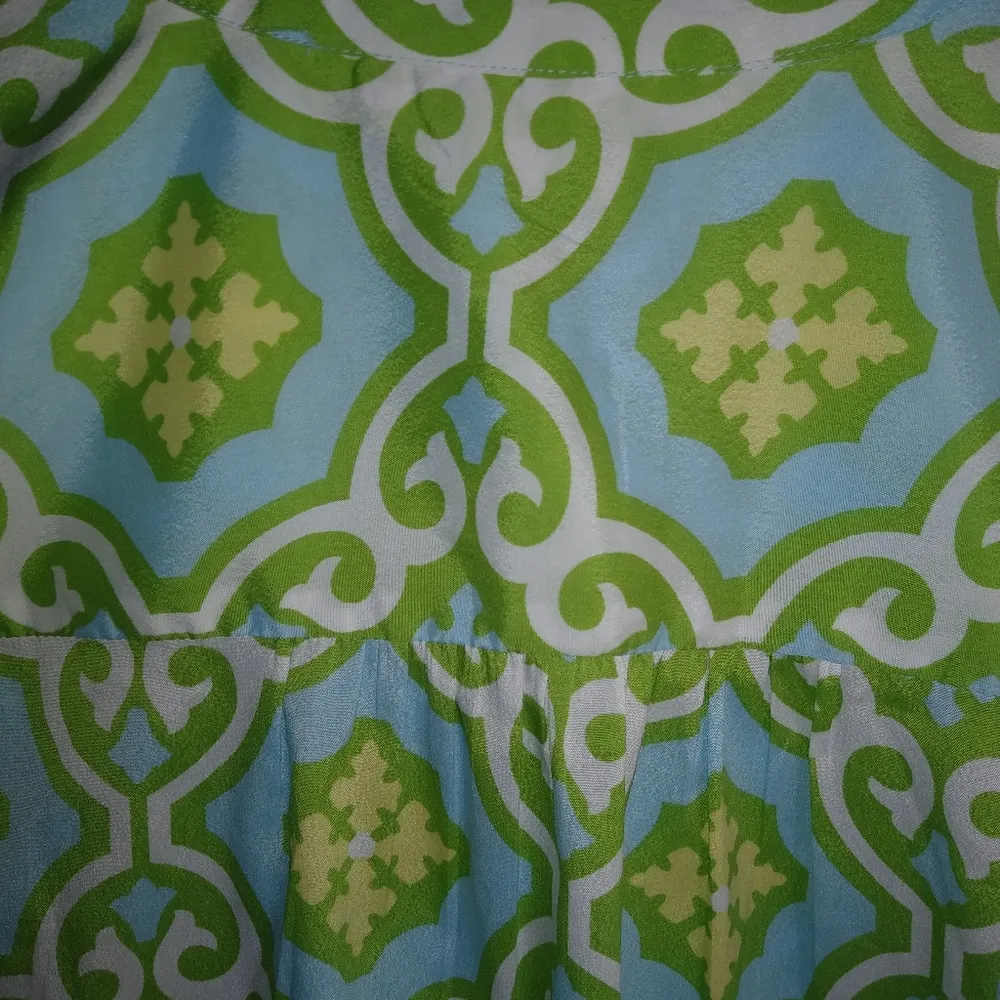 BUCKHEAD BETTIES Lime Turquoise Top S - Image 5