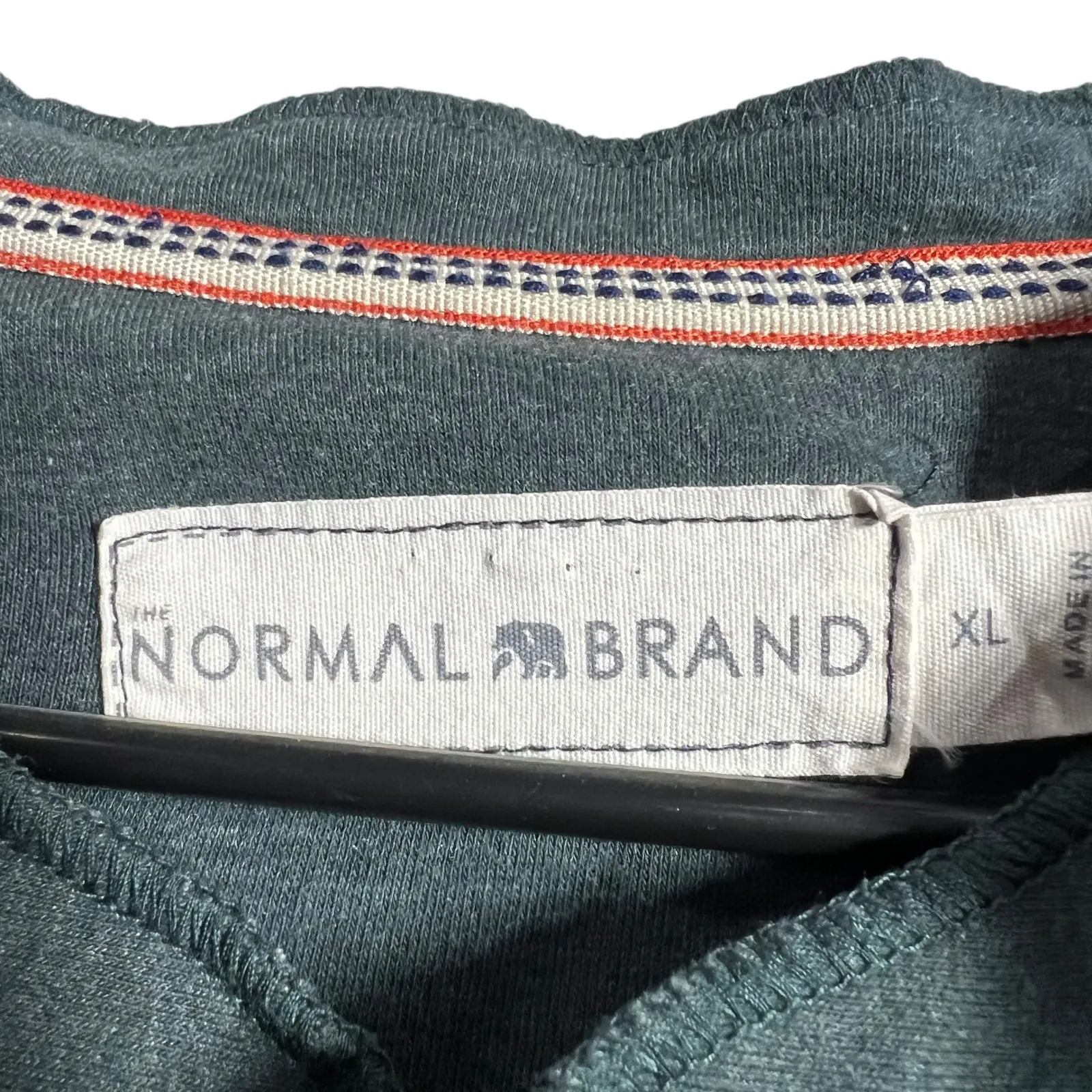 The Normal Brand Long Sleeve Henley Shirt Dark Teal Size XL Green - Image 4