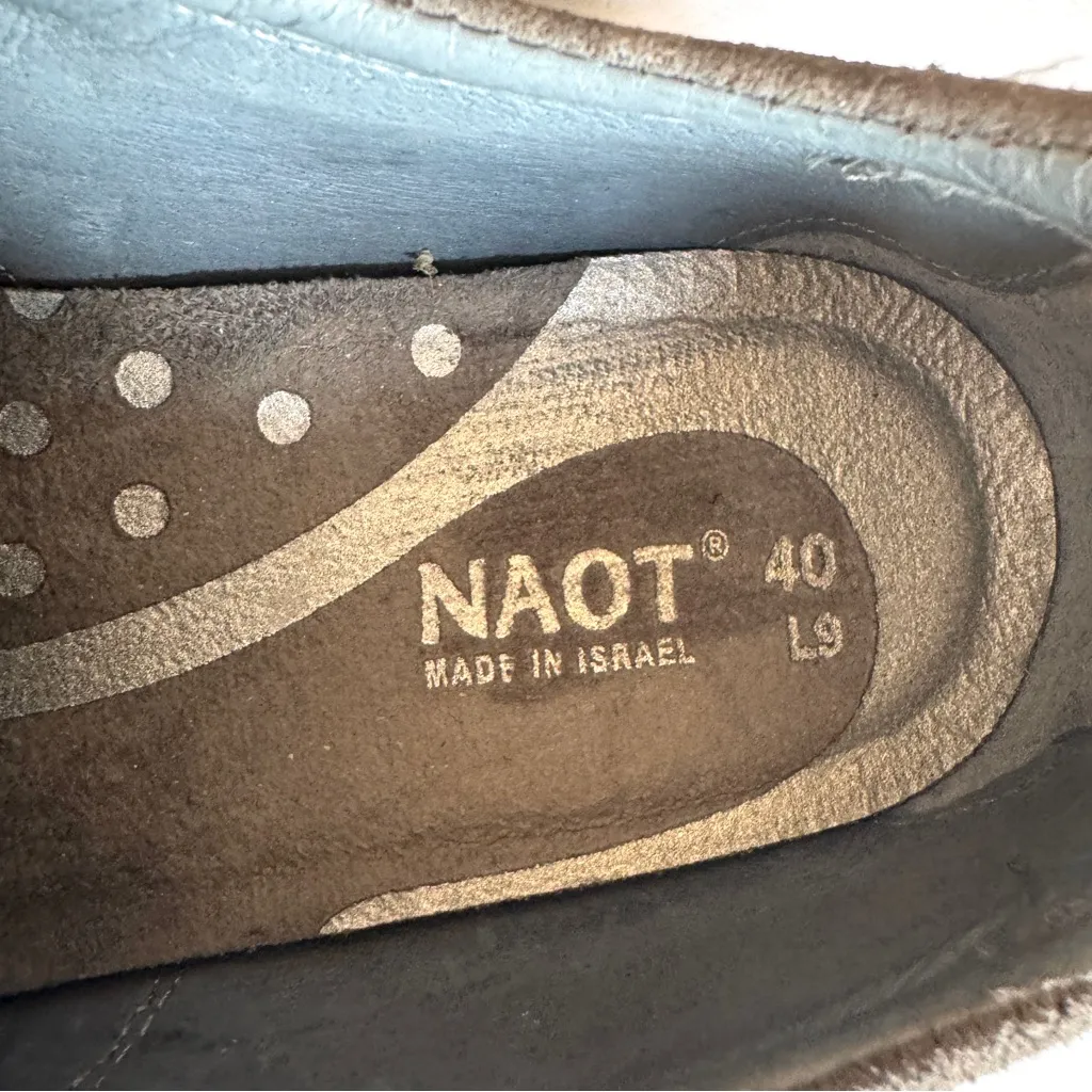 Naot Buzz Lace Up Sneakers Gray Marble Suede Radiant Copper Leather Sz 40 US 9 - Image 10