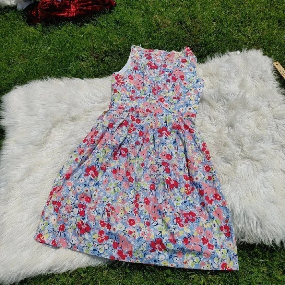Van Heusen Size 4 Floral Flower Dress Strapless Picnic Summer Tea Party Wedding - Image 4