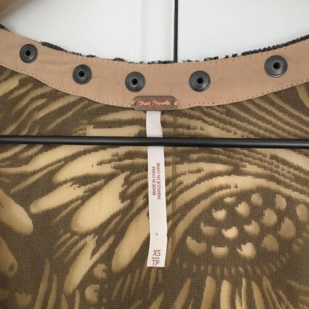 Free People Ellie Burnout Velvet Mini Dress Sleeveless Scoop Neck Lined Bohemian - Image 7