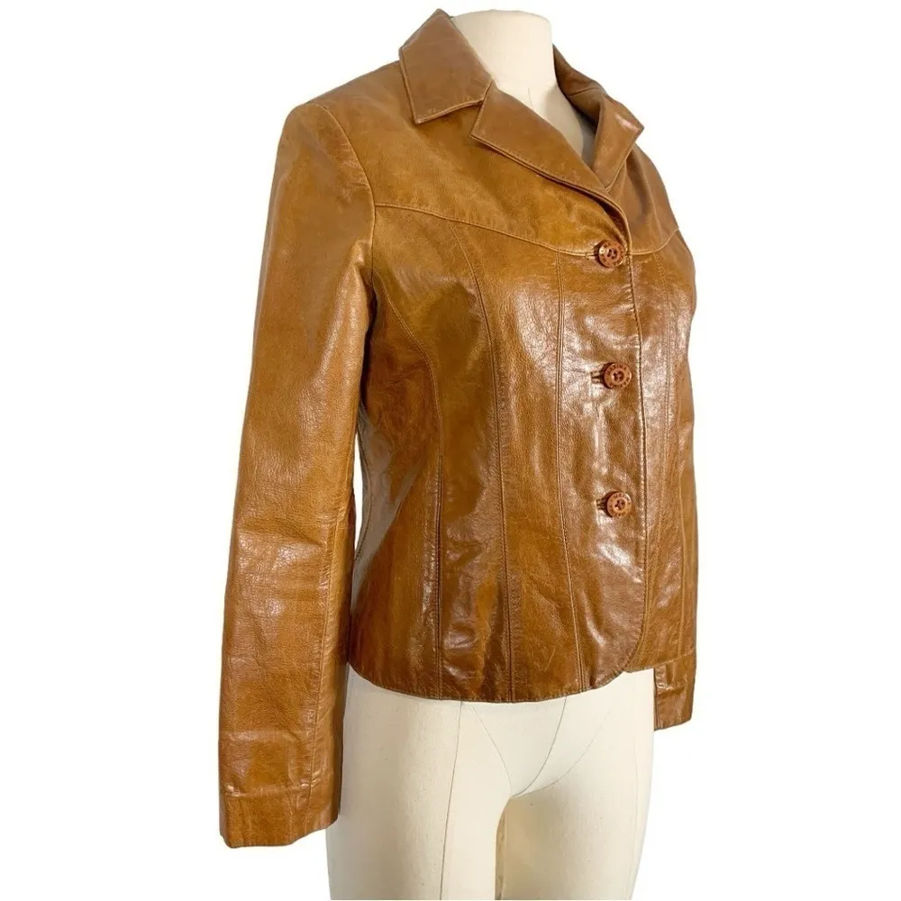 Vintage Wilsons Leather Button Down Jacket Size Small - Image 3