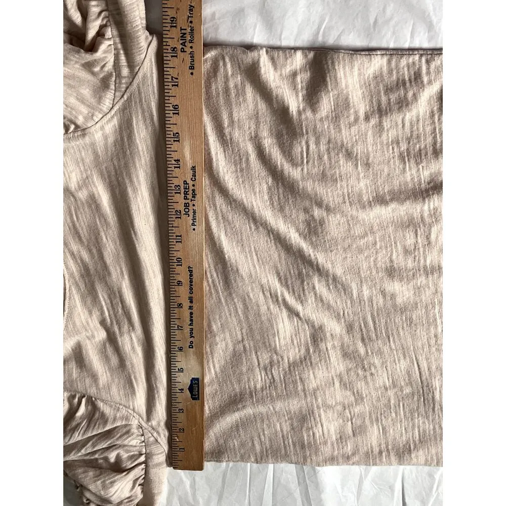 We The Free womens size M beige Natasha Womens Sand Tee ruched sleeves weekends - Image 6