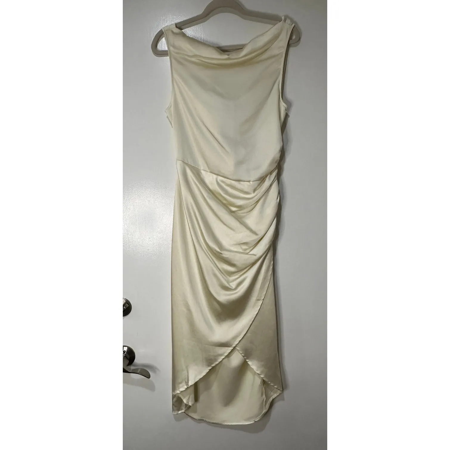 S'edge Elsa Satin Midi Dress Marshmallow Cream Size Small NWT New Years Bridal - Image 2