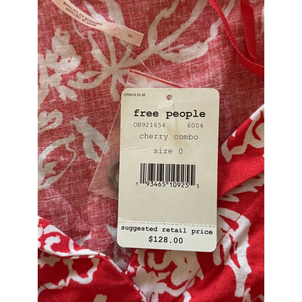 Free People  A Thing Called Love Minidress Cherry Combo Size 0 - Image 11