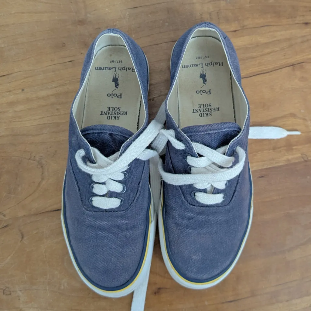 Polo Ralph Lauren Women's Blue Low Top Sneakers, Size 7.5B - Image 8