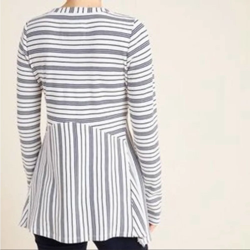 Maeve By Anthropologie Eliza Striped Waffle Knit Long Sleeve Henley Tunic - Image 4