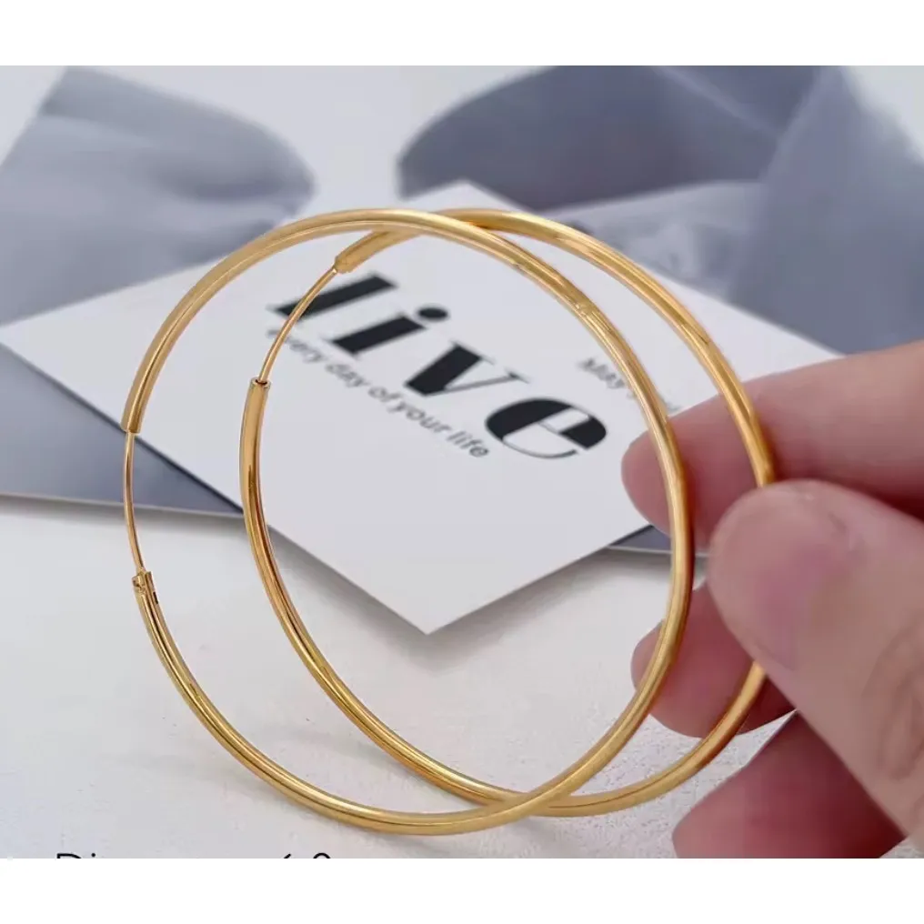 14k Gold S925 Hoop Earrings Thin Endless Sleeper‎ Earrings Lightweight Jewelry - Image 8