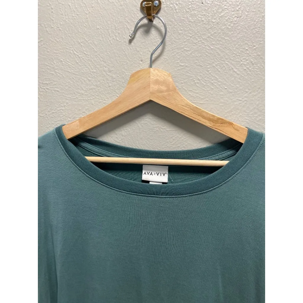 Ava & Viv Modal Blend Top Olive Green Size 1X - Image 5