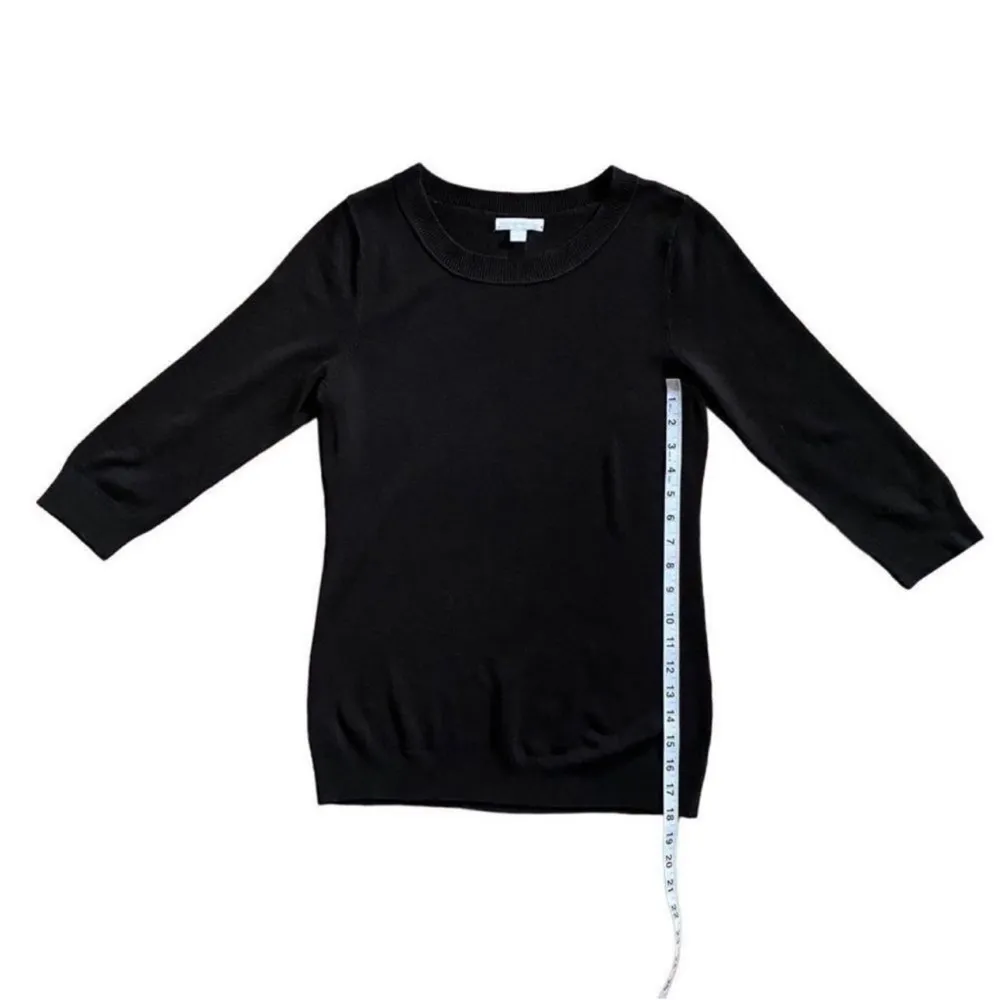 New York & Company Crewneck 3/4 Sleeve Pullover Sweater Black Size Medium - Image 10