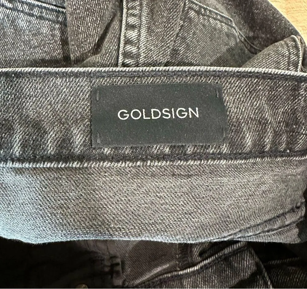 Goldsign The Benefit Jeans Straight Leg Black Size 25 - Image 4