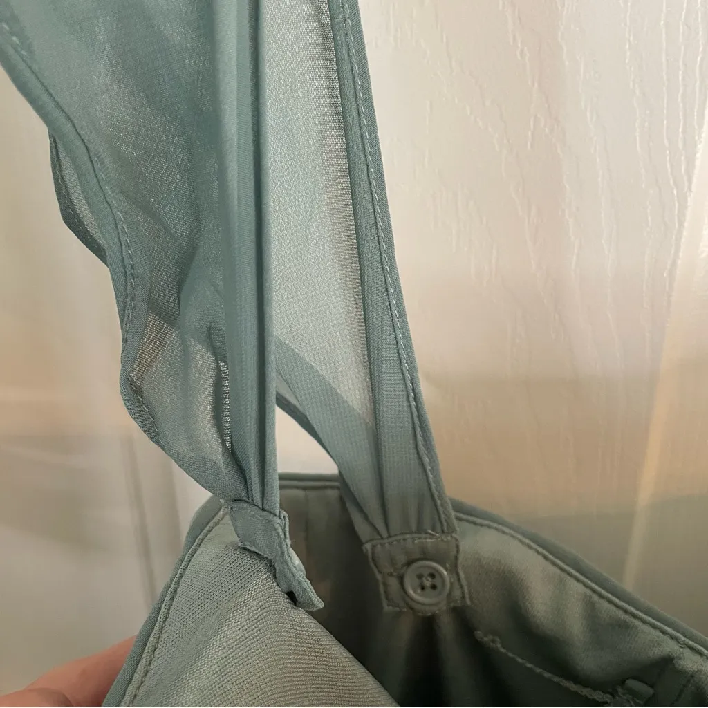 Birdy Grey Soft Green Dress Sheer outer layer Size XL event formal bridesmaid - Image 5