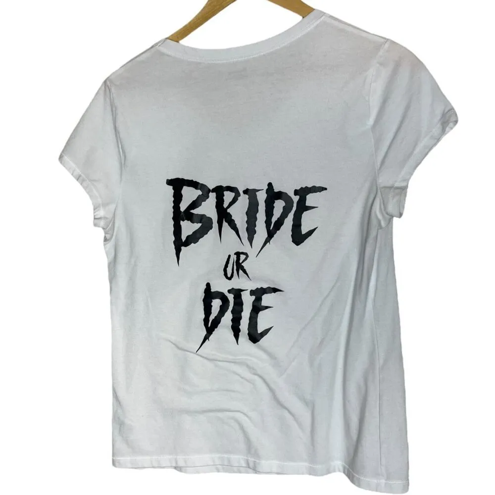 Bride or Die T-shirt XL Til‎ Death Do Us Part Bachelorette Single Life Funeral - Image 3