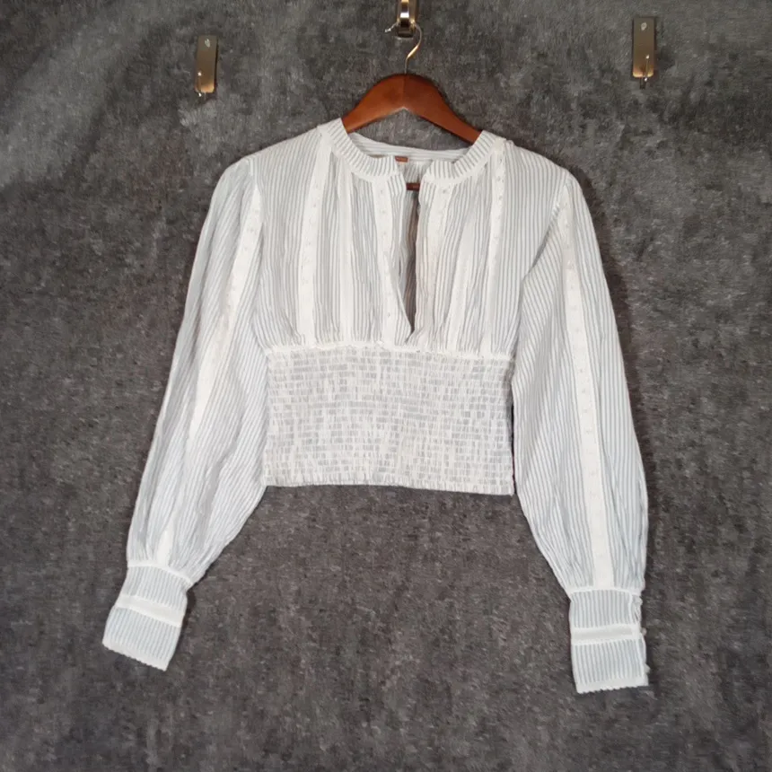 Free People You Look Good Boho Cropped Long Sleeve Smock Waist Xs/TP - Image 4