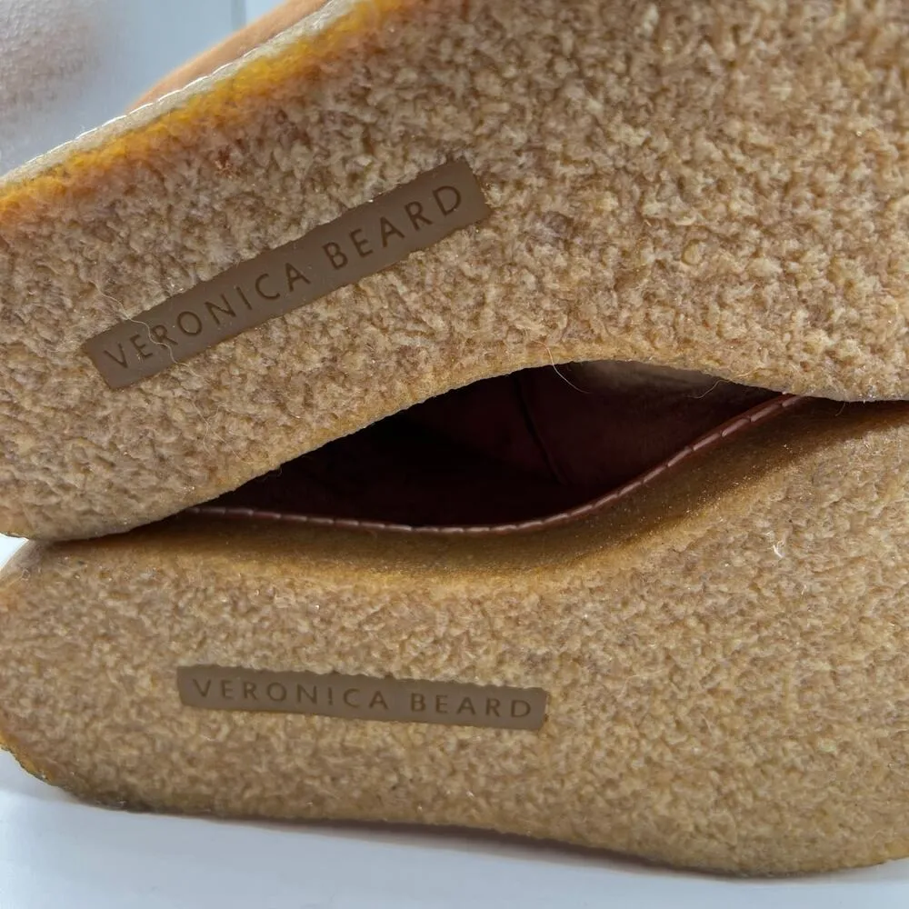 Veronica Beard Women 9.5 Arlo Suede Leather Wedge Boots Hazelwood Tan Brown NWOT - Image 8