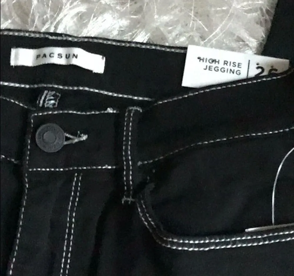 New PacSun Black High Rise 5-Pocket Denim Stretch Jegging Jean - Image 4