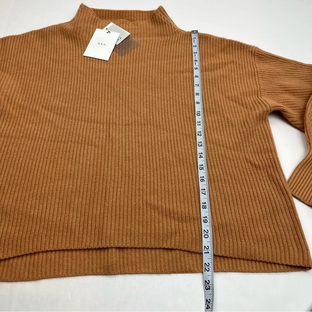 A.L.C. Helena Ribbed Lambswool Cashmere Blend Sweater Womens Size XL Tan NEW‎ - Image 12