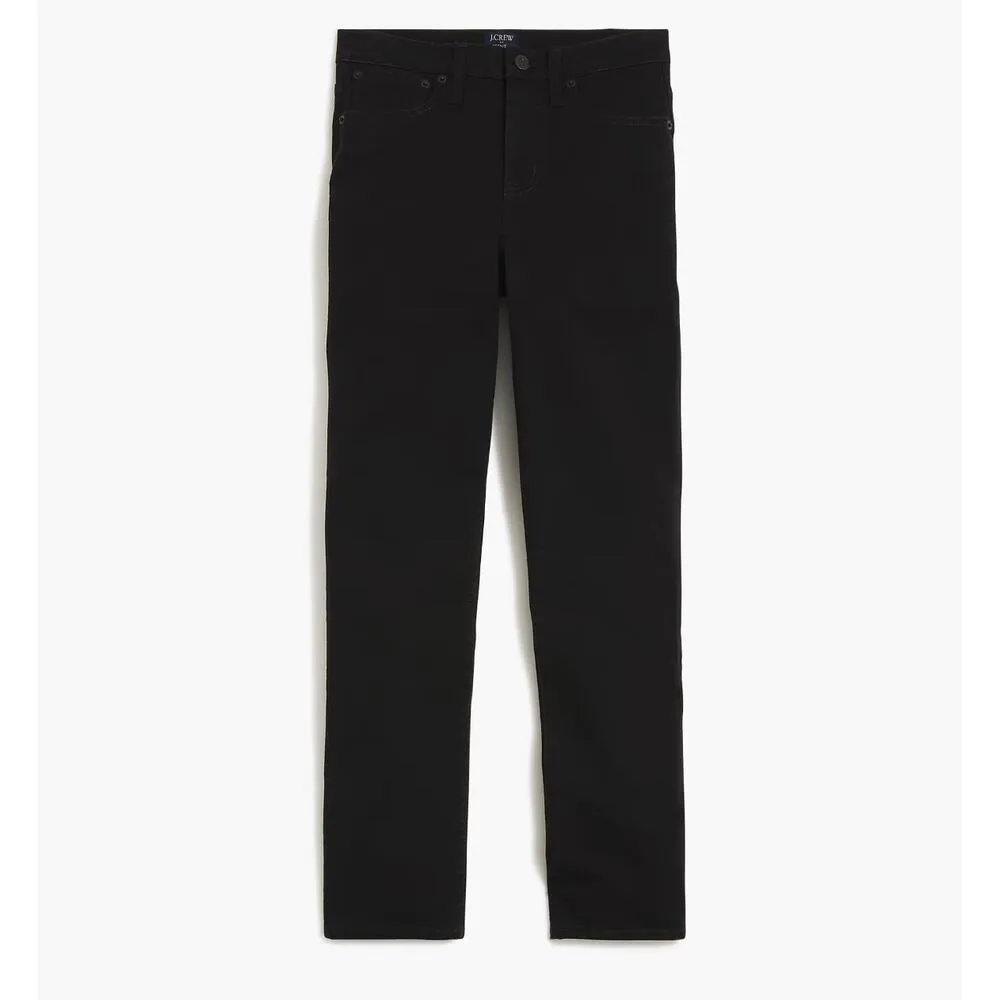 J.Crew Essential Straight Jean All Day Stretch Denim High Waist Black US 34 NWT - Image 4