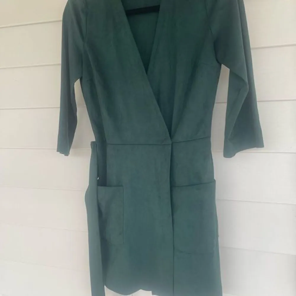 Zara green suede wrap belt romper size small - Image 7