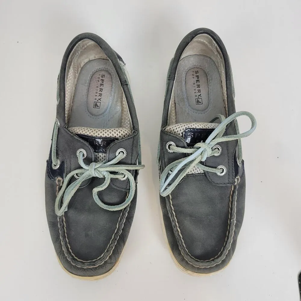 Sperry Womens Top Sider Size 5 Bluefish 2-eye Leather Open Mesh Lace Up Flats - Image 6