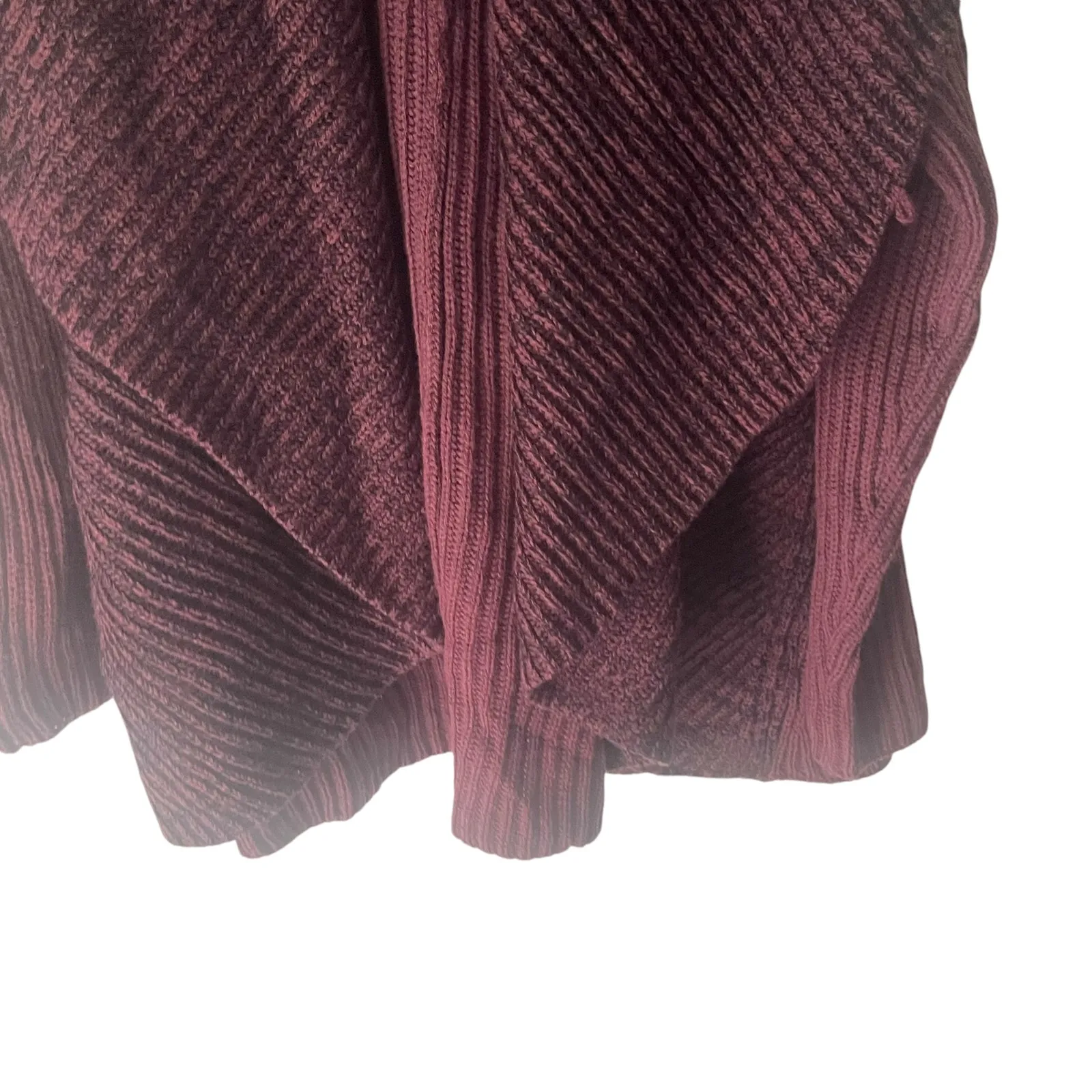 Lisa Rinna Collection Women Large Red‎ Maroon Wrap Cardigan Chunky Sweater Red - Image 4