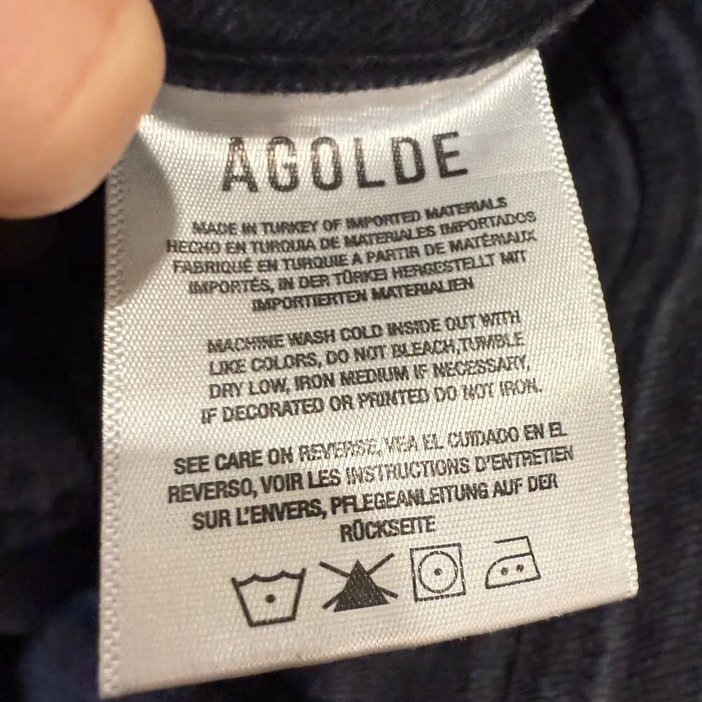 AGOLDE Black Denim Nico High Rise Distressed Crop Jeans Sz 26 - Image 6