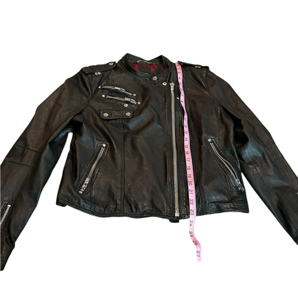 BLACK RIVET leather motorcycle jacket - Image 2