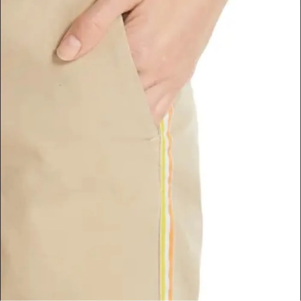 Nili Lotan East Hampton Side Stripe Tape Crop Pants Khaki Tan Preppy Cotton 10 - Image 4
