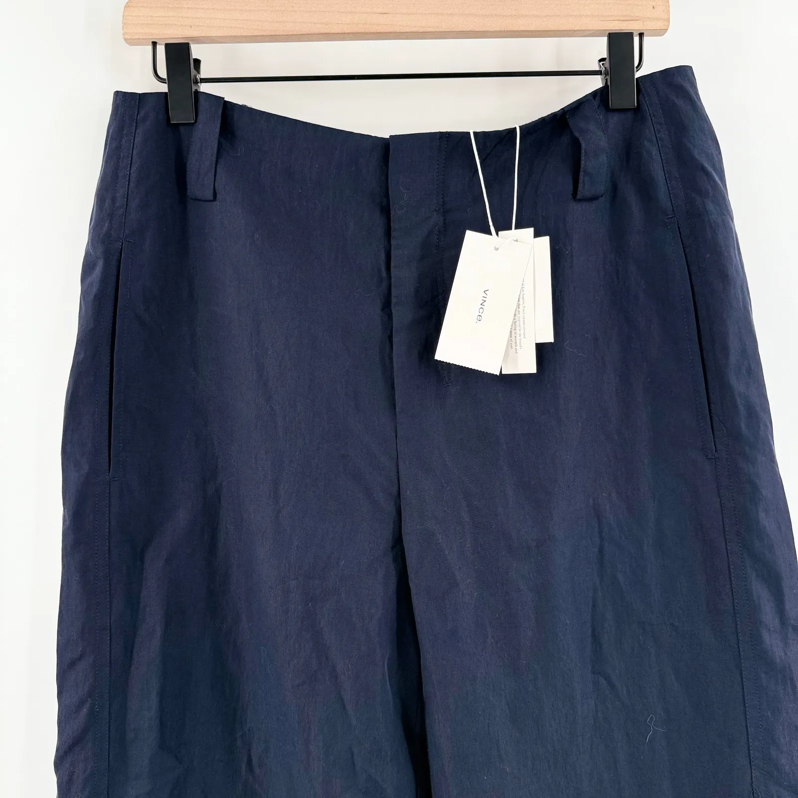 VINCE Pants Size 8 Seamed Fluid Navy Dark Marina NWT Designer Luxury Lightweight - Image 9