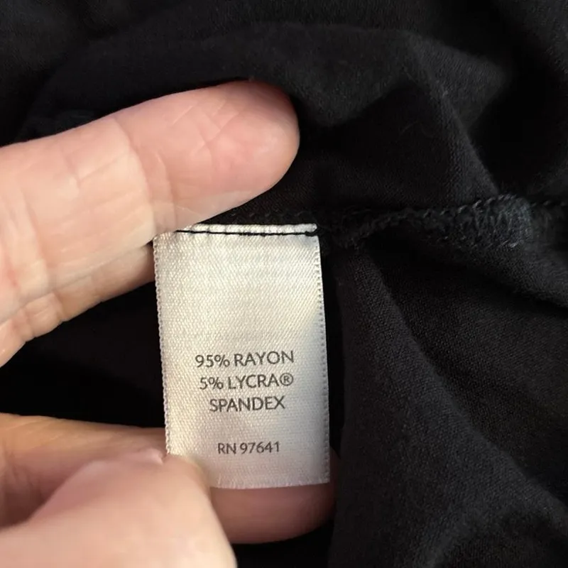 J Jill Size S Wearever Collection Stretch Knit Top Black 3/4 Sleeves - Image 5