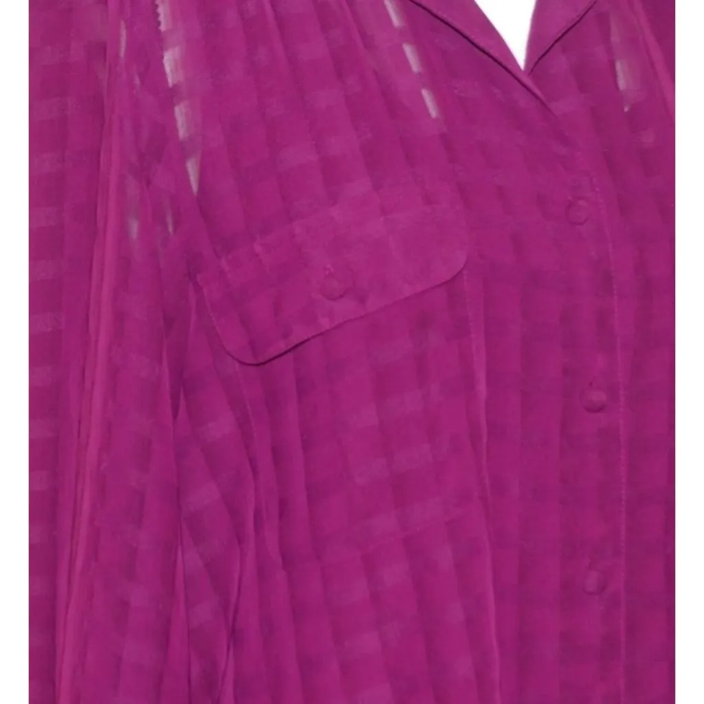 Liz Baker Purple Sheer Blouse Button Up Top & Tank Cami Set 12 Career Church - Image 5