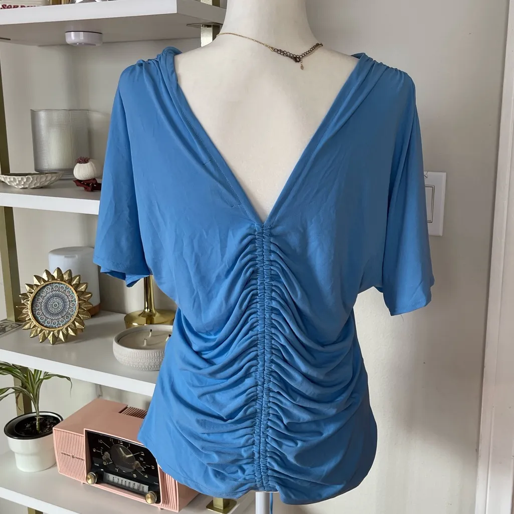 Elegant Blue Women's Top Size L - Image 4