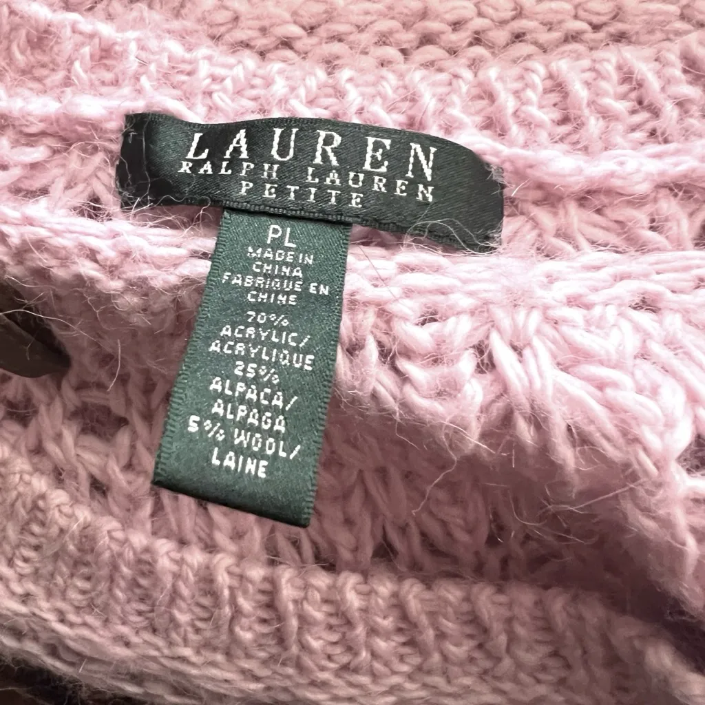 Lauren Ralph Lauren Pastel pink Alpaca Blend Sweater. Size PL - Image 6