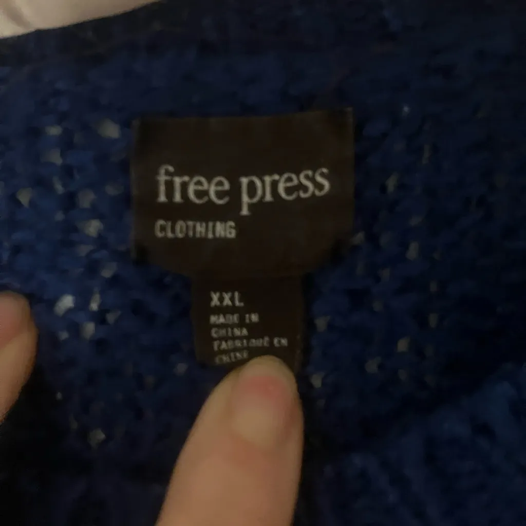 Free Press  Blue Chunky Knit Sweater - Image 3