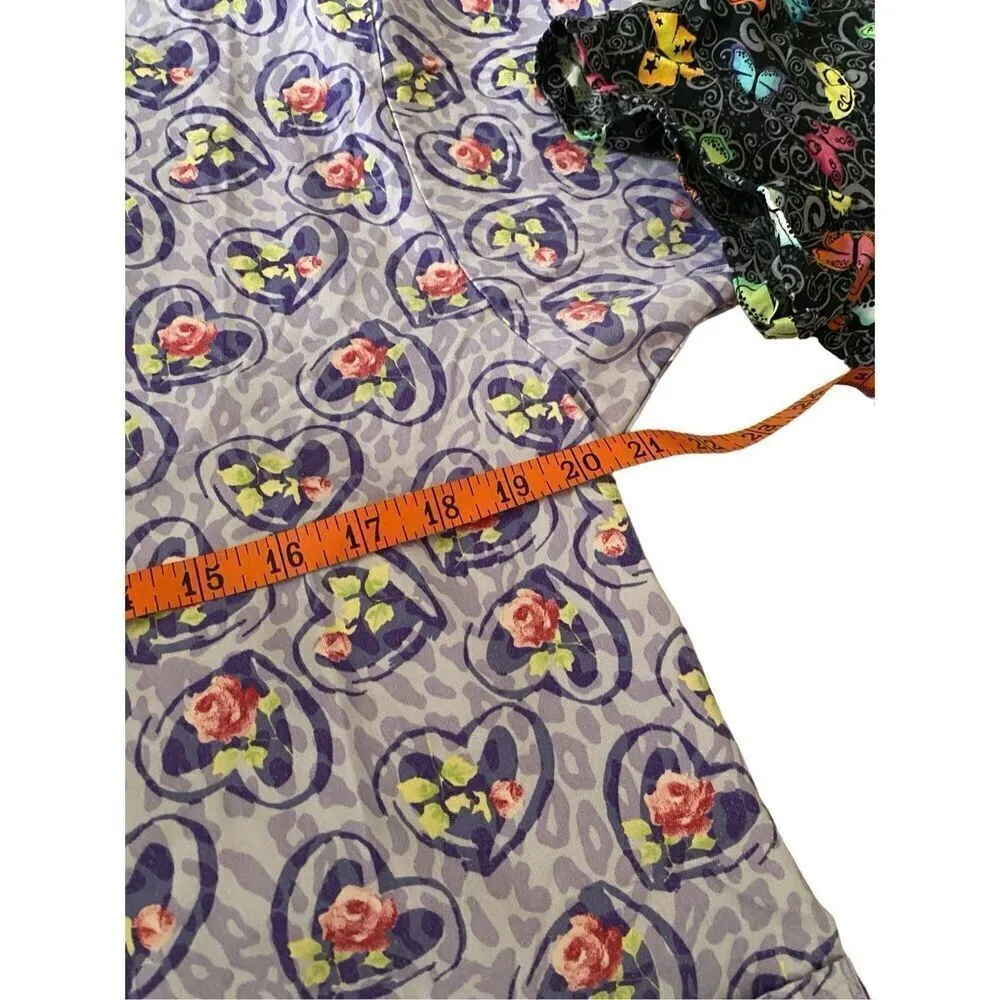 Set of 3 Scrub Tops E Libby Cherokee Uniforms Workwear Career Healthcare Work Me - Image 11