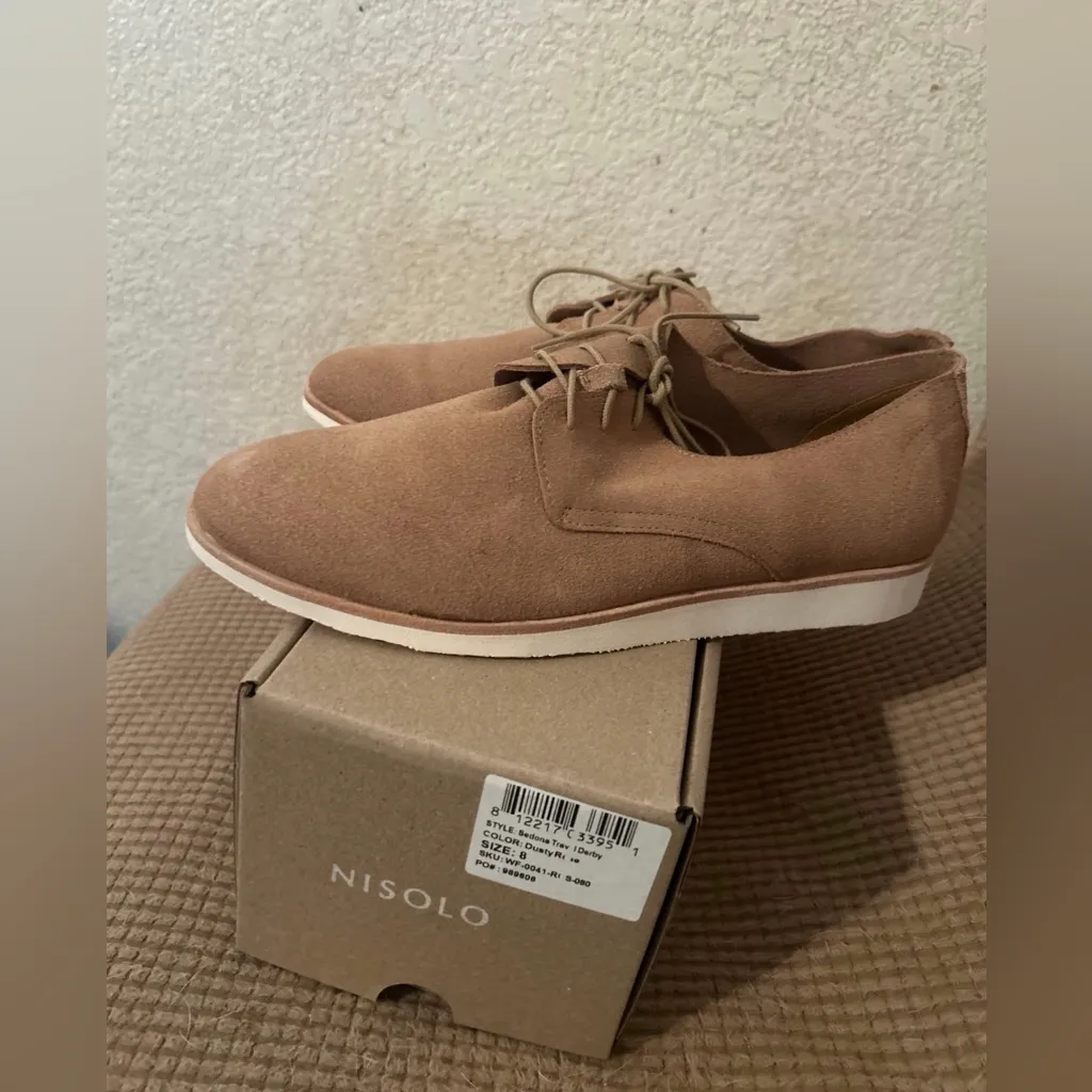Nisolo Sedona Travel Derby Shoes | Women’s Size 8 | Dusty Rose Tan - Image 4