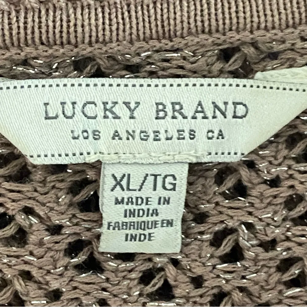 LUCKY BRAND Blush Pink cable/mixed knit cardigan with built-in belt Size XL EUC - Image 11