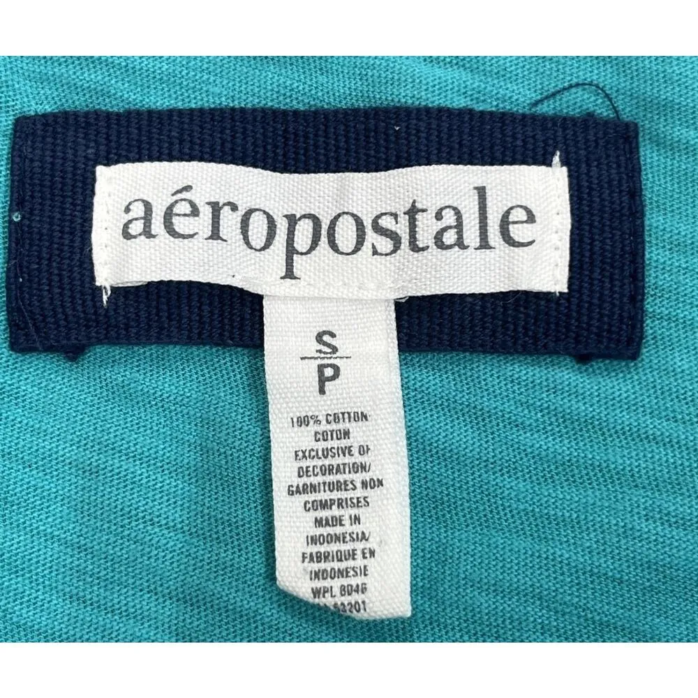 Aeropostale Y2K Women’s Tee Shirt Size Small Green Short Sleeve Burnout Top - Image 3