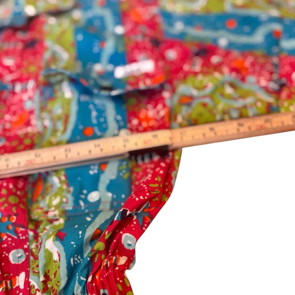 Dreams Vintage 80s NWT Cotton Romper Small Abstract Neon Print Button Playsuit Pink - Image 9