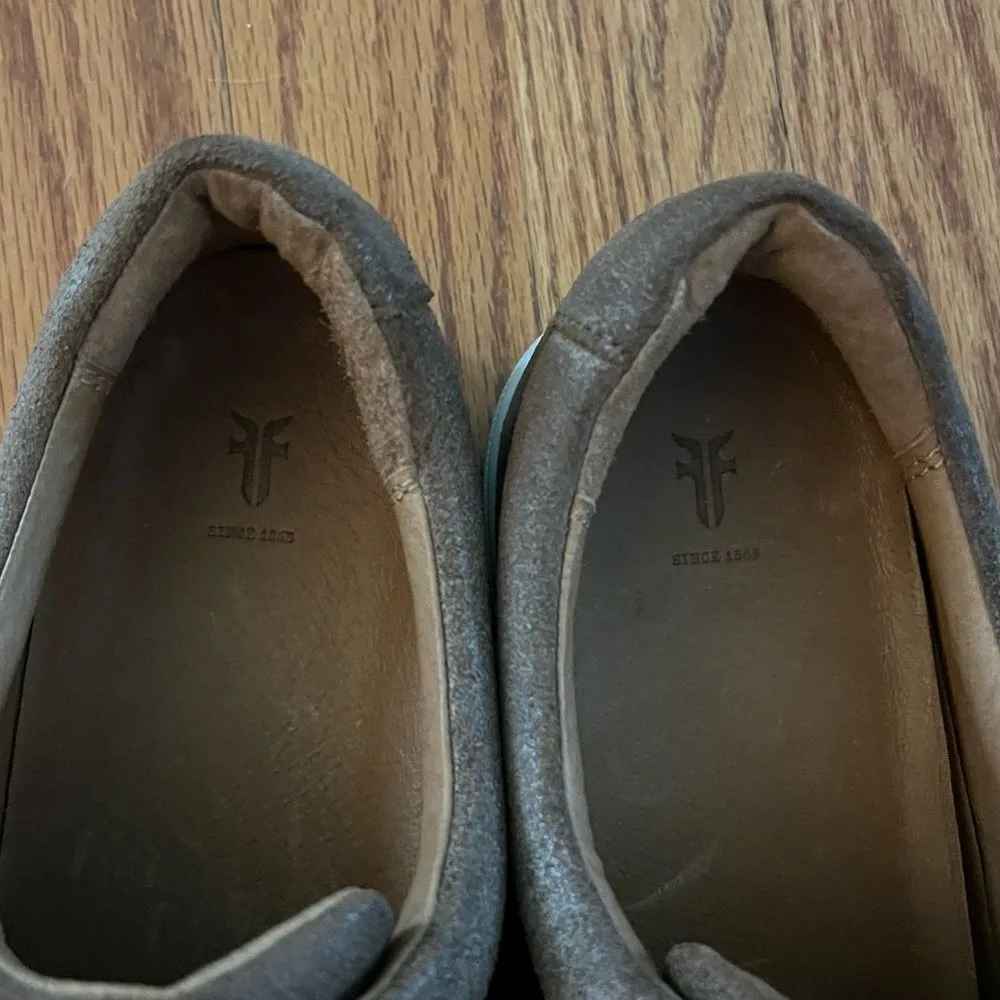 Frye | Women's Ivy Gore Distressed Leather Slip-On Sneakers in Brown Size 8.5 - Image 7